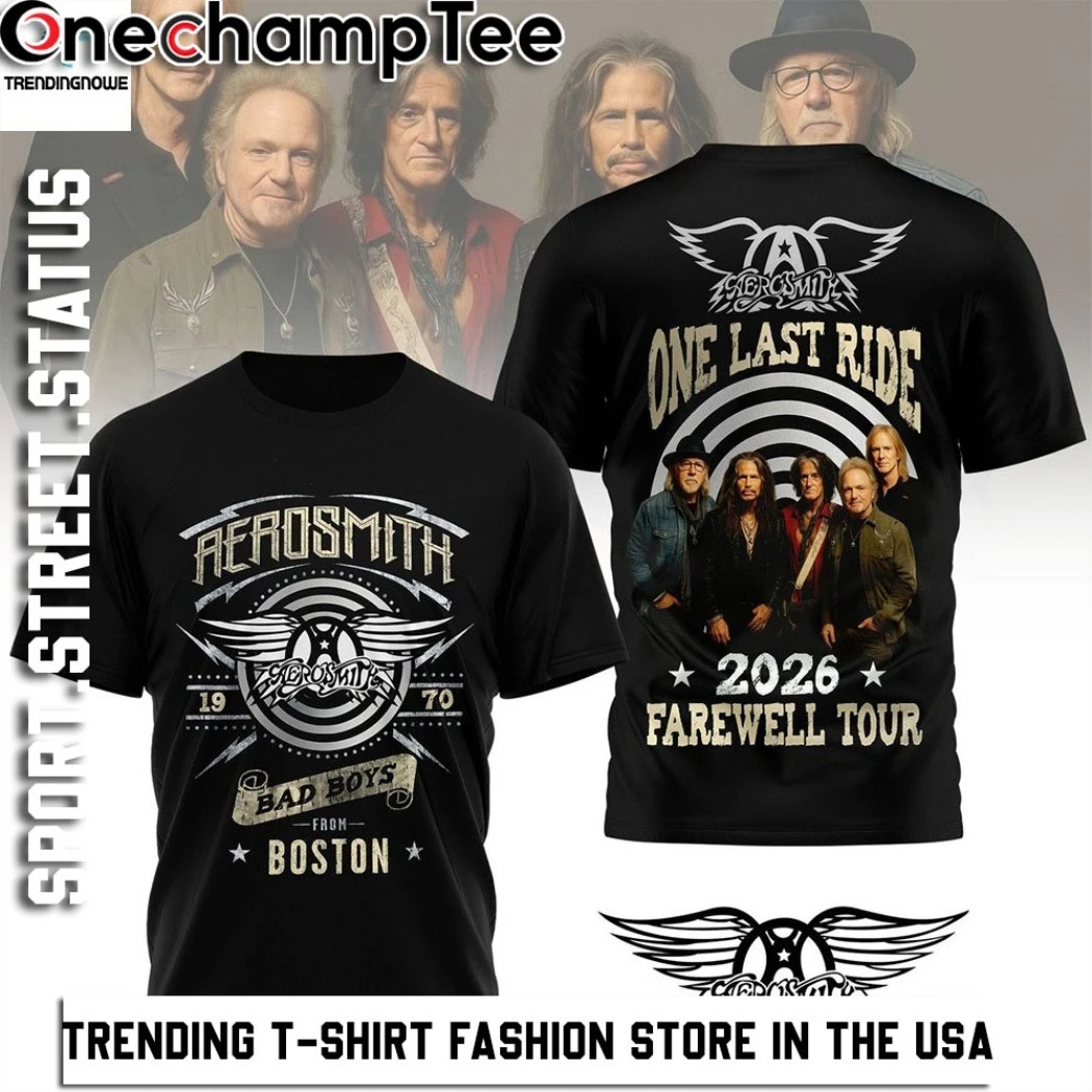 Official Aerosmith One Last Ride 2026 Farewell Tour Shirt, hoodie, long ...