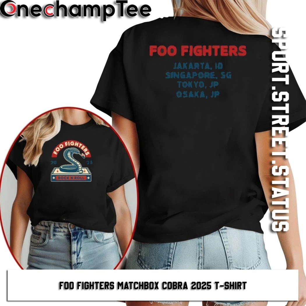 Official Foo Fighters Matchbox Cobra 2025 Two Sided T-Shirt