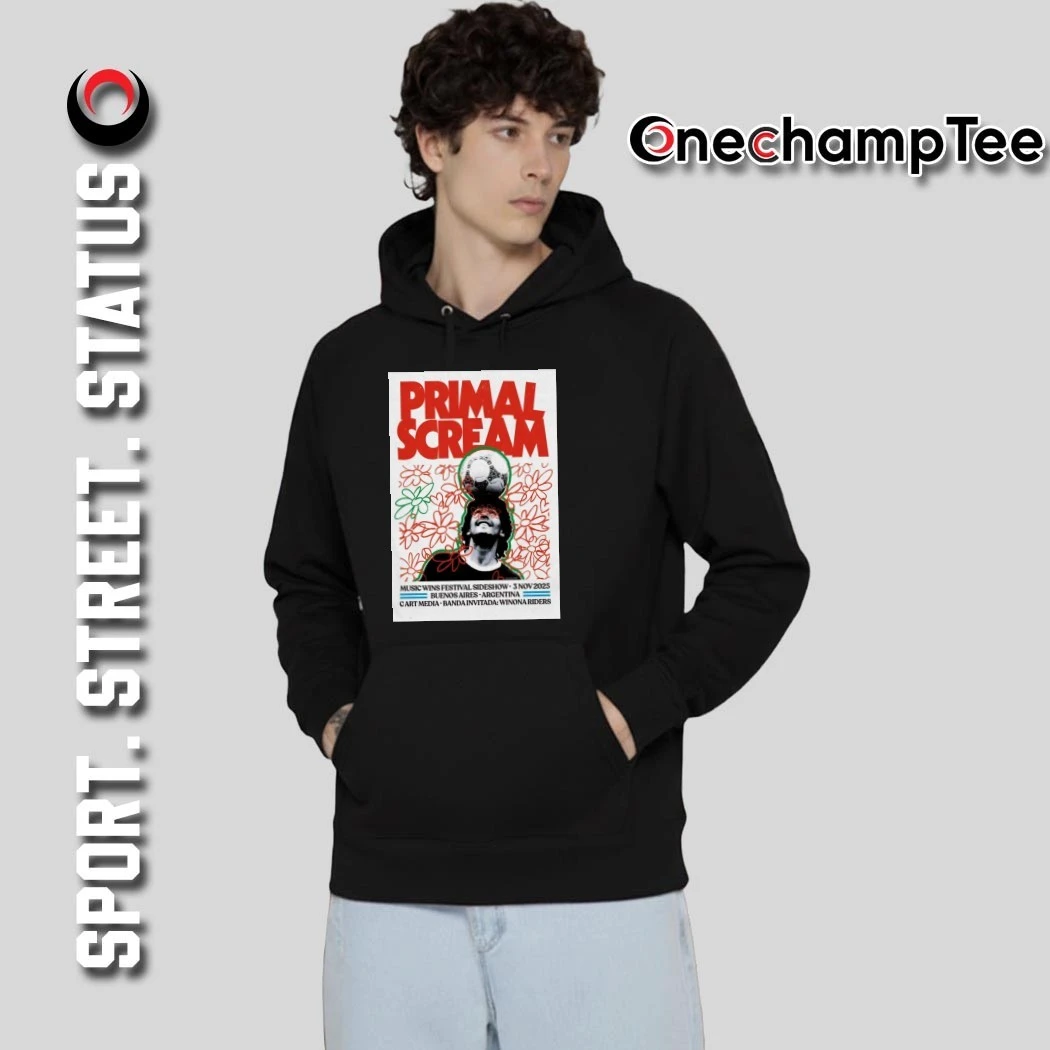 PRIMAL SCREAM 2025ツアー フーディー L Primal Scream Nov 2-3 2025 Music Wins Festival Buenos Aires